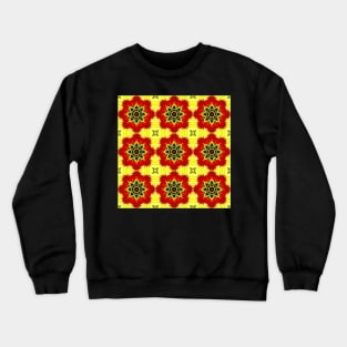 Red Yellow Chrysanthemum Pattern Number 24 Crewneck Sweatshirt